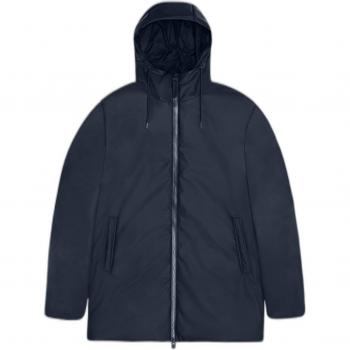 Rains Lohja Long Insulated Waterproof Jacket - Navy Blue, Size L