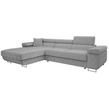 Sofá rinconero Comfivo S102, gris, 280 x 70 x 170 cm, función de descanso, caja de ropa de cama