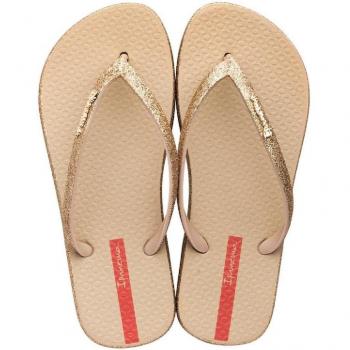 Chanclas de mujer Ipanema Maxi Glow Beige con detalle luminoso