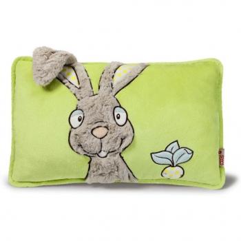 Nici - Cojín rectangular conejito 43x25cm, color gris claro