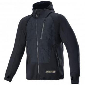 Chaqueta de Moto Alpinestars MO.ST.EQ Hybrid con capucha, textil, color negro, talla XL