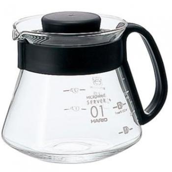 Hario V60 Servidor de Café 360ml - Vidrio Resistente al Calor, Fabricado en Japón, Negro