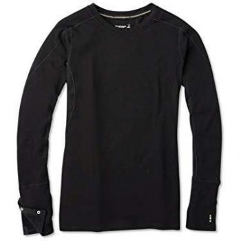 Smartwool Merino Sport 250 Long Sleeve Crew Camiseta, Mujer, Negro, Large