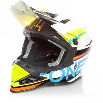 Casco Mx Oneal 2018 8Series Aggressor Blanco-Azul