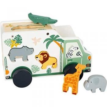 Safari Shape Sorting Wooden Car Toy