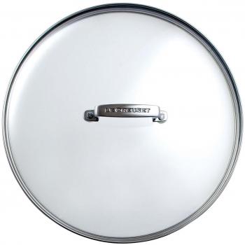 Le Creuset Tapa de cristal, 26 cm, color plateado y transparente