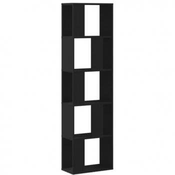 Librería 5 estantes negros de madera multicapa 45x23,5x162,5 cm