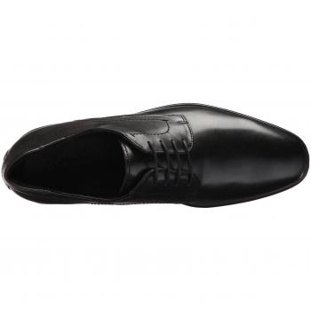 ECCO Melbourne Men's Black Leather Derby Shoe with Side Seams, Size 48