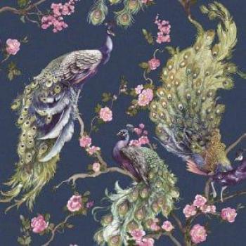 Holden Decor Menali Navy Textured Vinyl Wallpaper - 10.05m x 53cm