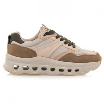 Zapatillas deportivas Mustang para mujer con cámara de aire, cierre con cordones y diseño casual en color marrón (modelo 60571)