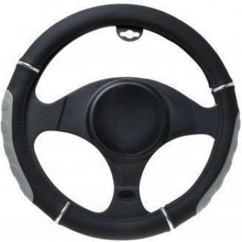 MERCEDES VANEO CUBIERTA PARA VOLANTE DE DIRECCIÓN BICOLOR NEGRO, GRIS Y CROMO PARA VOLANTE