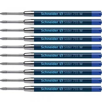Schneider Slider 755 azul medio bolígrafo recargas de tinta ViscoGlide system-parker estilo – 2/PK