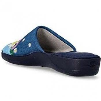 DEVALVERDE Zapatilla de casa cómoda Mujer Val 1515 Marino - 40, Marino