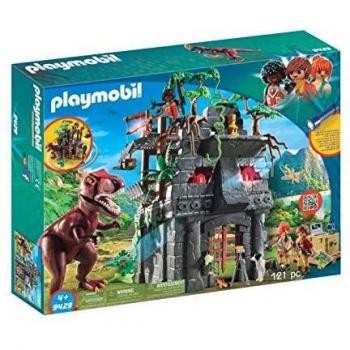 PLAYMOBIL Dinos Campamento Base con T-Rex y Efectos de Luz, a Partir de 4 Años