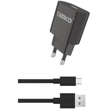 Voltistar Pack Cargador USB 2.1A + Cable USB-C 2A 1M Negro