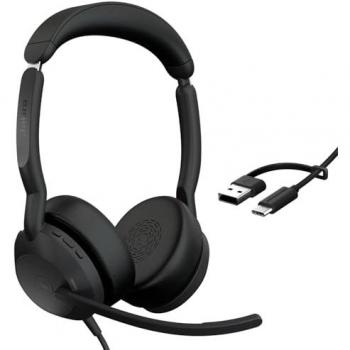 Auriculares Jabra Evolve2 50 Alámbricos Diadema USB Type-C / USB Type-A Estéreo con Cancelación Activa de Ruido Negro