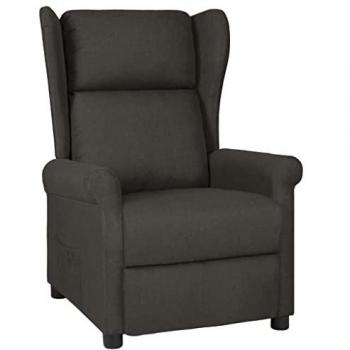 Sillón Reclinable de Tela Gris Taupe con Reposabrazos y Respaldo Ajustable, Silla de Descanso para TV, Ideal para Salón y Oficina
