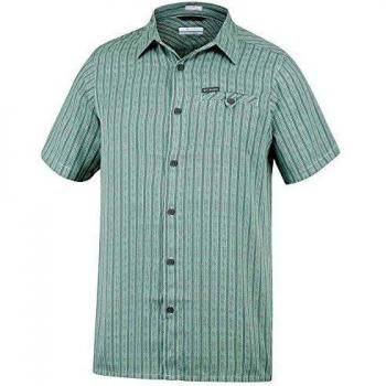 Columbia Declination Trail II - Camisa de Manga Corta para Hombre, Hombre, Camisa para Hombre, 1577812, Cool Green STRI, Medium