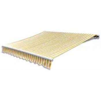 vidaXL Toldo Plegable Motorizado 600 cm Amarillo y Blanco Parasol Sombra Hogar