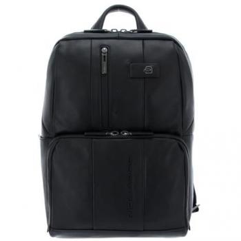 Piquadro Urban Backpack Leather 39 cm Laptop Compartment Black Male ONE SIZE