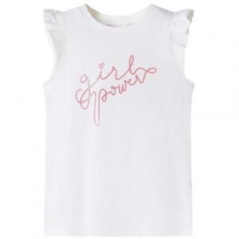 Camiseta infantil de manga volante crudo 104