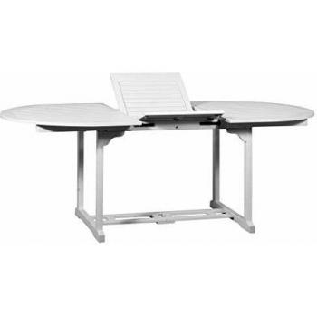 vidaXL Mesa de Comedor Extensible para Jardín Ovalada Acacia Blanca Mobiliario