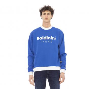 Baldinini Trend Blue Cotton Sweater - 3XL