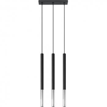 Lámpara Colgante Mozaica 3 Luces Acero Negro/Cromo Ocean Green Sollux Lighting