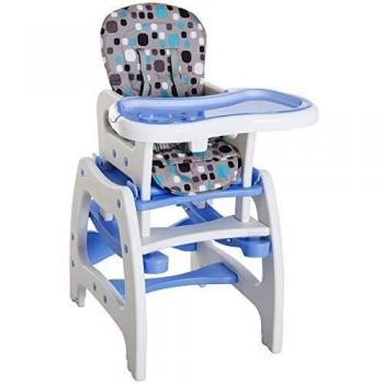 HOMCOM Trona para Bebé Multifuncional Convertible en Silla Mecedora y Silla+Mesa con Cinturón de Seguridad