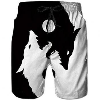 Spreadhoodie Lobo Cortocircuitos De La Playa Bañador para Hombre Secado Rápido Bañadores Vacaciones Deporte Natacion Ligero Shorts XL