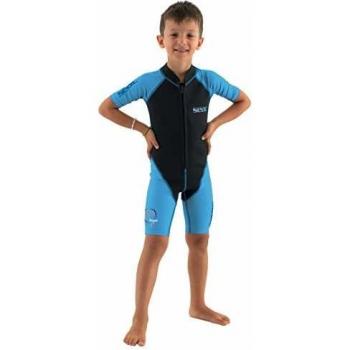 SEAC Dolphin Traje Corto para niños en Neopreno de 1.5 mm y Lycra para Nadar, Jugar en el Agua y Practicar Snorkel, Juventud Unisex niños, Azul/Negro, 13 años
