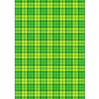 4 hojas A4 Craft Creations creativos decorativos impreso - tela escocesa tarjeta verde mate - 240gsm 300mic cartulina impresa - delante con Simple blanco