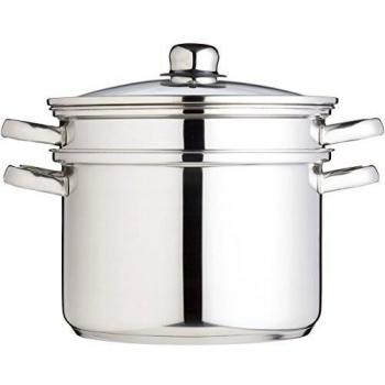 Juego de Olla Vaporera con Tapa y Coladores de Acero Inoxidable, 7,5 L