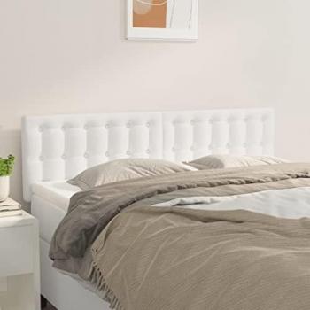 Cabeceros 2 unidades cuero sintético blanco 72x5x78/88 cm