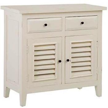 Aparador Beige con 2 Puertas de persiana de Madera Mindi de 83x40x81 cm - LOLAhome