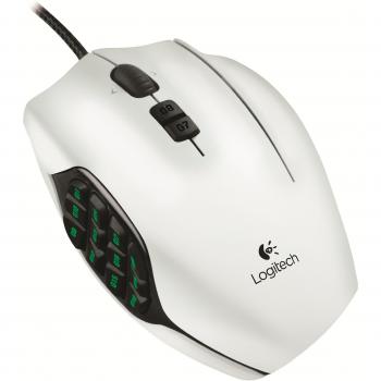 Logitech G600 - Ratón MMO para Videojuegos de Ordenador, Color Blanco