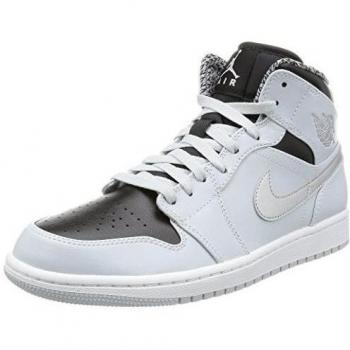 Nike Air Jordan 1 Mid, Zapatillas de Baloncesto para Hombre, Plateado
