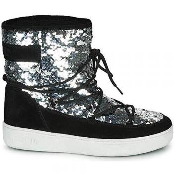 Moon Boot MB Pulse MID Disco Black Winter Boots for Women, Size 6 US / Size 3 UK