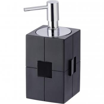 Wenko dispensador de jabón 21707100 Houston-Black, 9,0 x 7,2 x 16,0 cm