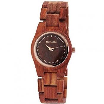 Reloj Excellanc® Mujer de Cuarzo con Pulsera de Madera de Zebra y Nuez