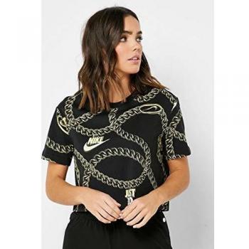 NIKE W NSW tee Glam Dunk Crop Long Sleeve Top, Mujer, Black, L