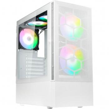 Kolink Observatory MX Mesh ARGB Midi Tower Case - Blanco, ATX, con panel frontal de malla para mejor flujo de aire, iluminación RGB direccionable, espacio para múltiples ventiladores y radiadores, diseño espacioso para componentes de alto rendimiento