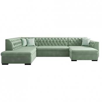 Sofá rinconero Comfivo 269, Magic velvet 2227 + Evo 29, Función de descanso, Caja de ropa de cama, 345 x 82 x 205 cm