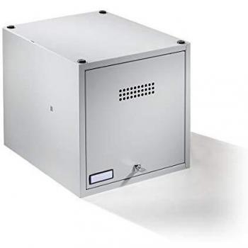 Casillero individual ampliable Wolf 969558 con cerradura de seguridad, dimensiones HxBxT 400 x 400 x 500 mm, puerta color gris claro