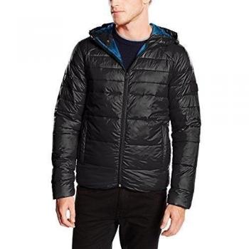 JACK & JONES Baron Puffer Jacket Camp - Chaqueta cálida de invierno para hombre, color negro