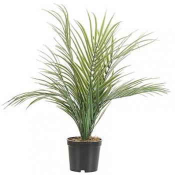 Planta Artificial Areca en Maceta Sintética Verde y Negra 45 cm para Decoración Interior