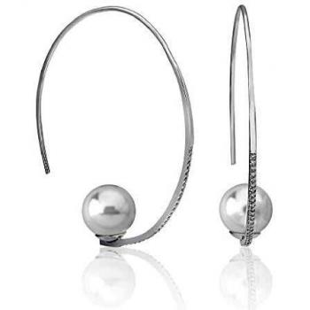 Majorica 16376.01.A.000.010.1 Pendientes Mujer Acero Perla 10 mm Tamaño 1 x 42 mm