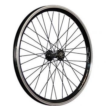 Rueda delantera de bicicleta 20 pulgadas doble pared con cierre rápido negra