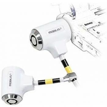 Cable antirrobo Mobilis Twin de 1,8 m en color blanco