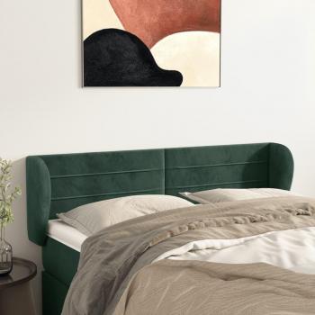 Cabecero de terciopelo verde oscuro 147x23x78/88 cm Vidaxl